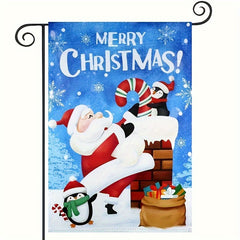 Snowman Garden Flag 12x18 Snowflake Winter Decor