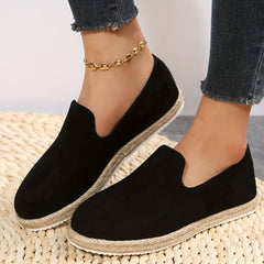Women's Solid Flat Loafers Slip On Low Round Toe Non slip