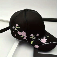 Vintage Embroidery Sun Hat Plum Baseball Cap Spring Duck Tongue Cap