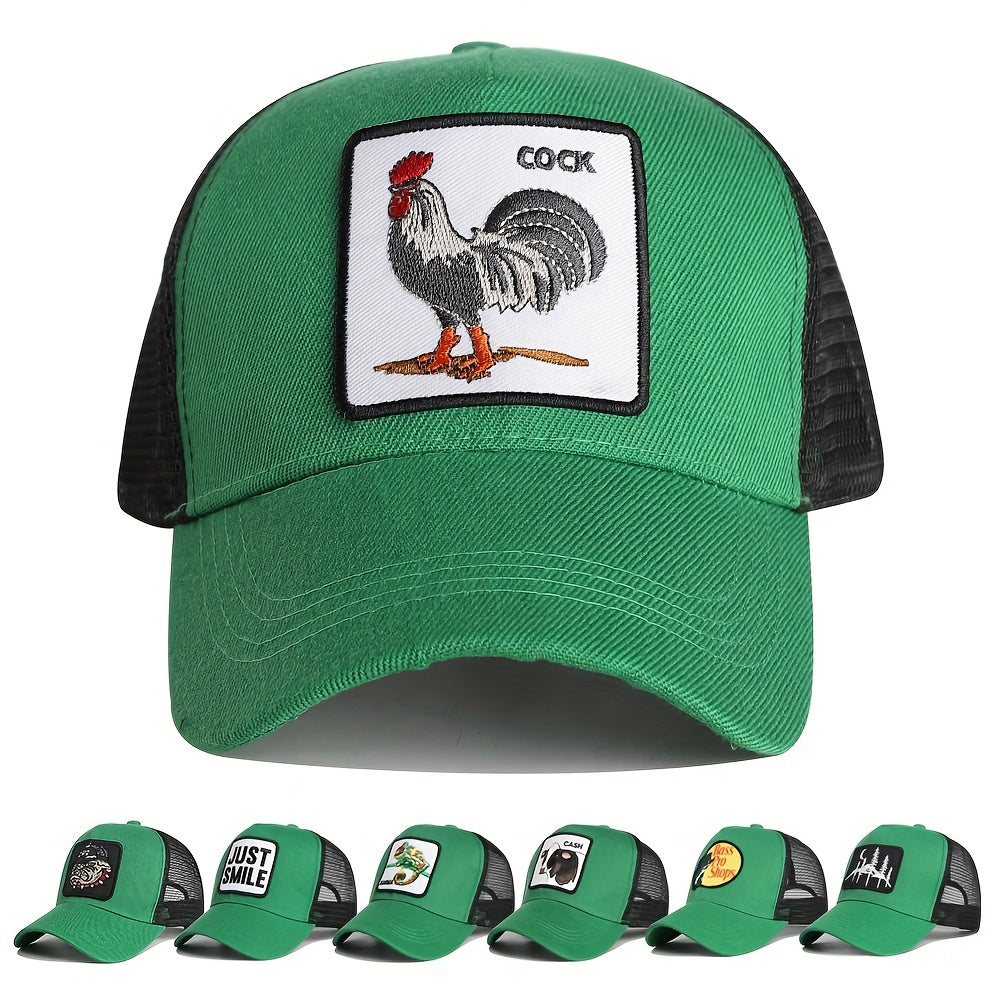 Green Baseball Cap Men's Grid Trucker Hat For Men Women Summer