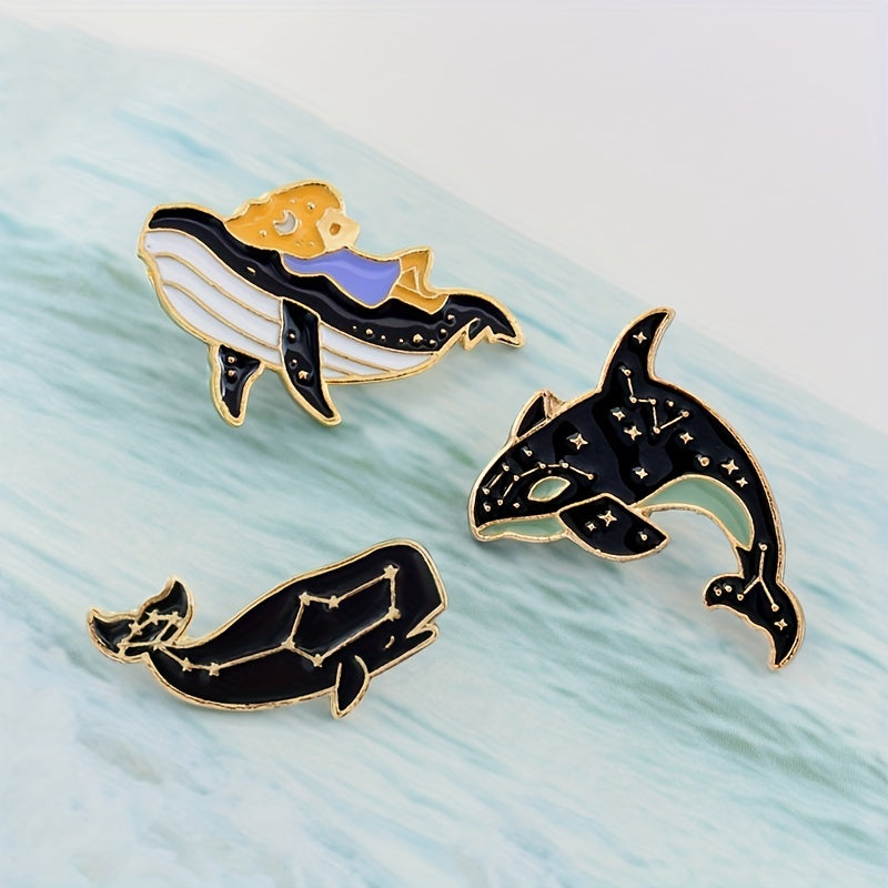 Whale Pin for Backpack Hat Clothes & Jewelry Perfect Gift for Boys & Girls