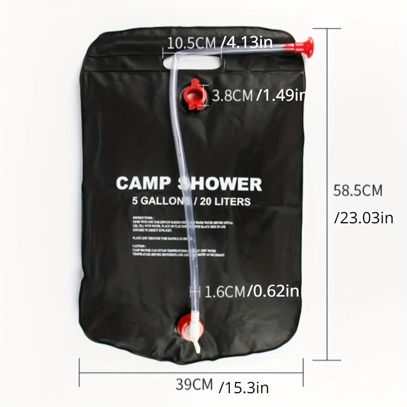 20L Solar Shower Bag Camping Water Storage Portable Folding Bag