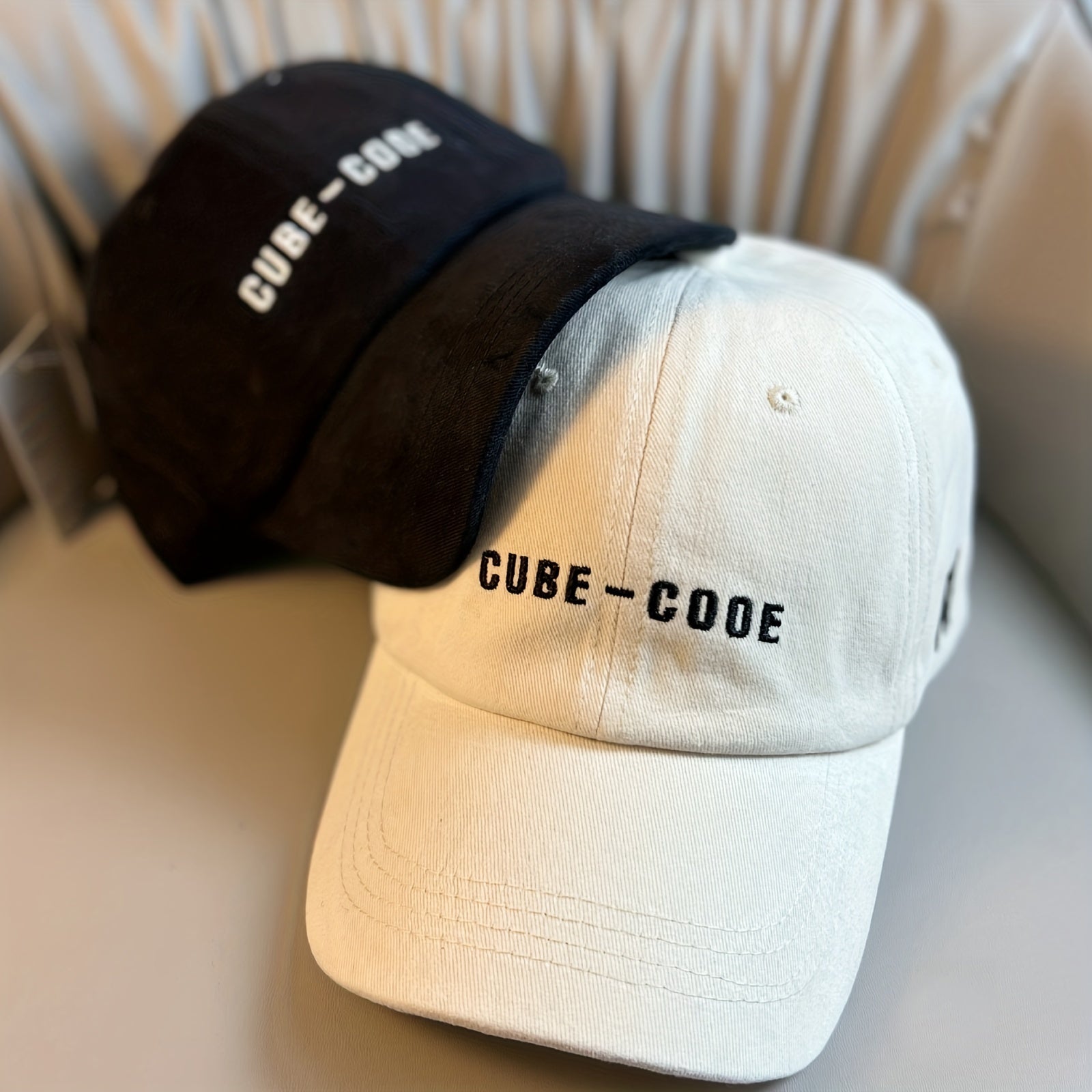 Letter Embroidery Baseball Cap Unisex Solid Casual Sun Hat Couple Dad Hats