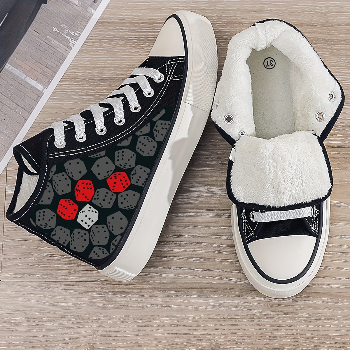 Plush Lined Thermal Chunky Canvas Sneakers High Top