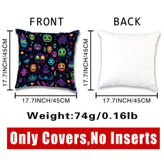 Neon Pattern Skull Pillowcase for Sofas & Chairs