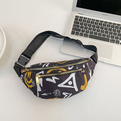 Graffiti Waist Bag for Outdoor Sports Universal Printing Messenger Bag