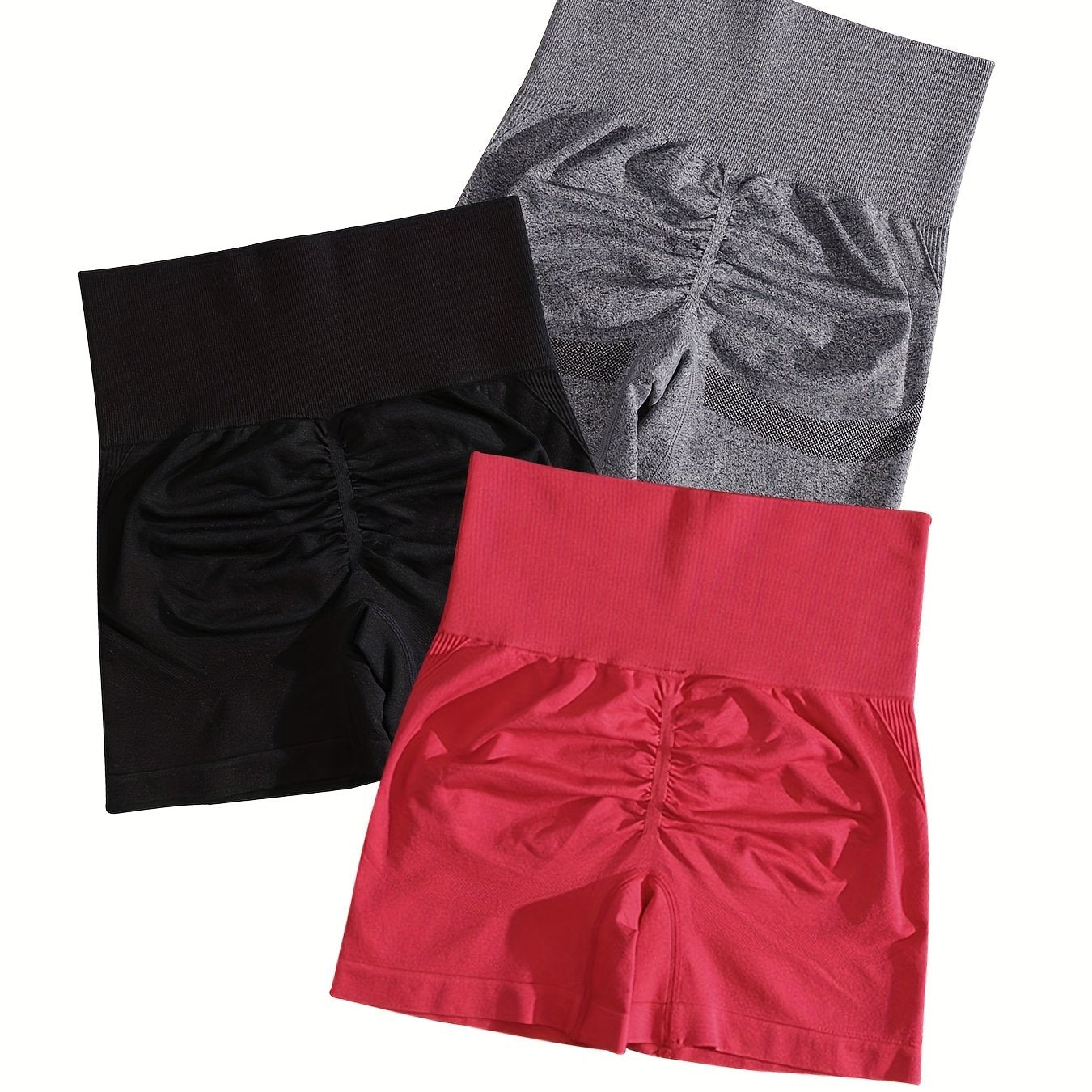 3pcs High Waist Yoga Shorts for Women