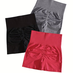 3pcs High Waist Yoga Shorts for Women