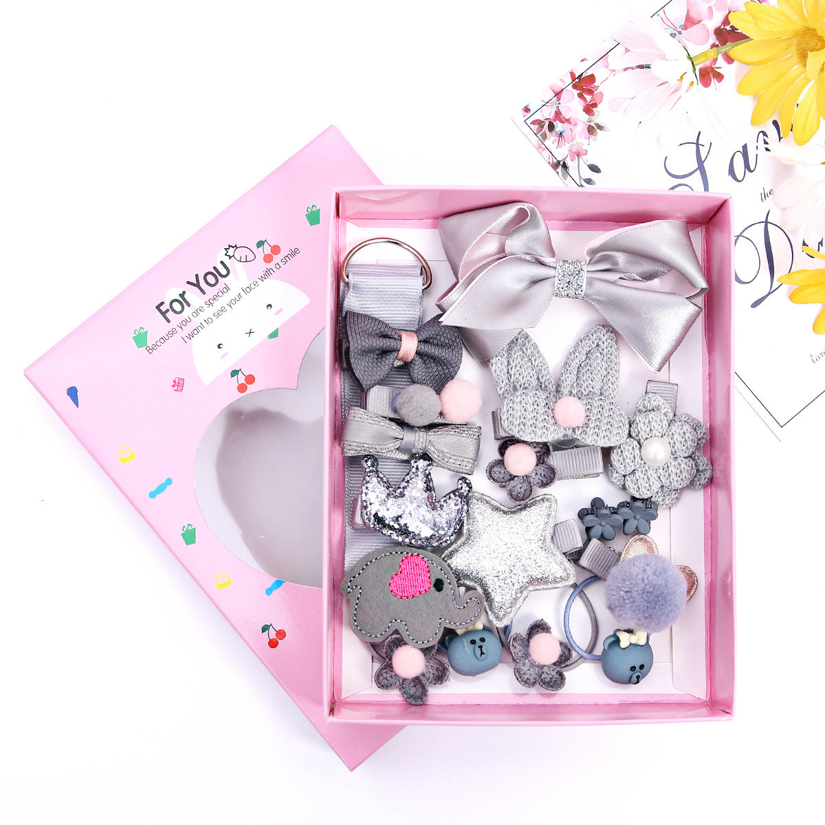 18pcs Cartoon Hair Clips for Kids