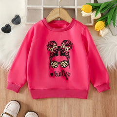 Leopard Portrait Girls Pullover Sweatshirt