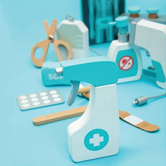36 PCS Wooden Doctor Playset For Toddlers Pretend Toy Dentist Kit
