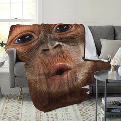 Chimpanzee Printed Blanket for Home or Travel