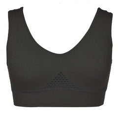 Fishnet Stitching Sports Bra Hollow Out Yoga Fitness Bra