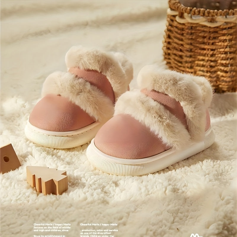 Girl's Cozy Snow Boots Warm Fleece Non-slip Ankle Plush Outdoor Hiking Shoes