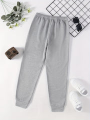 Funny Smiling Print Boys Active Sweatpants