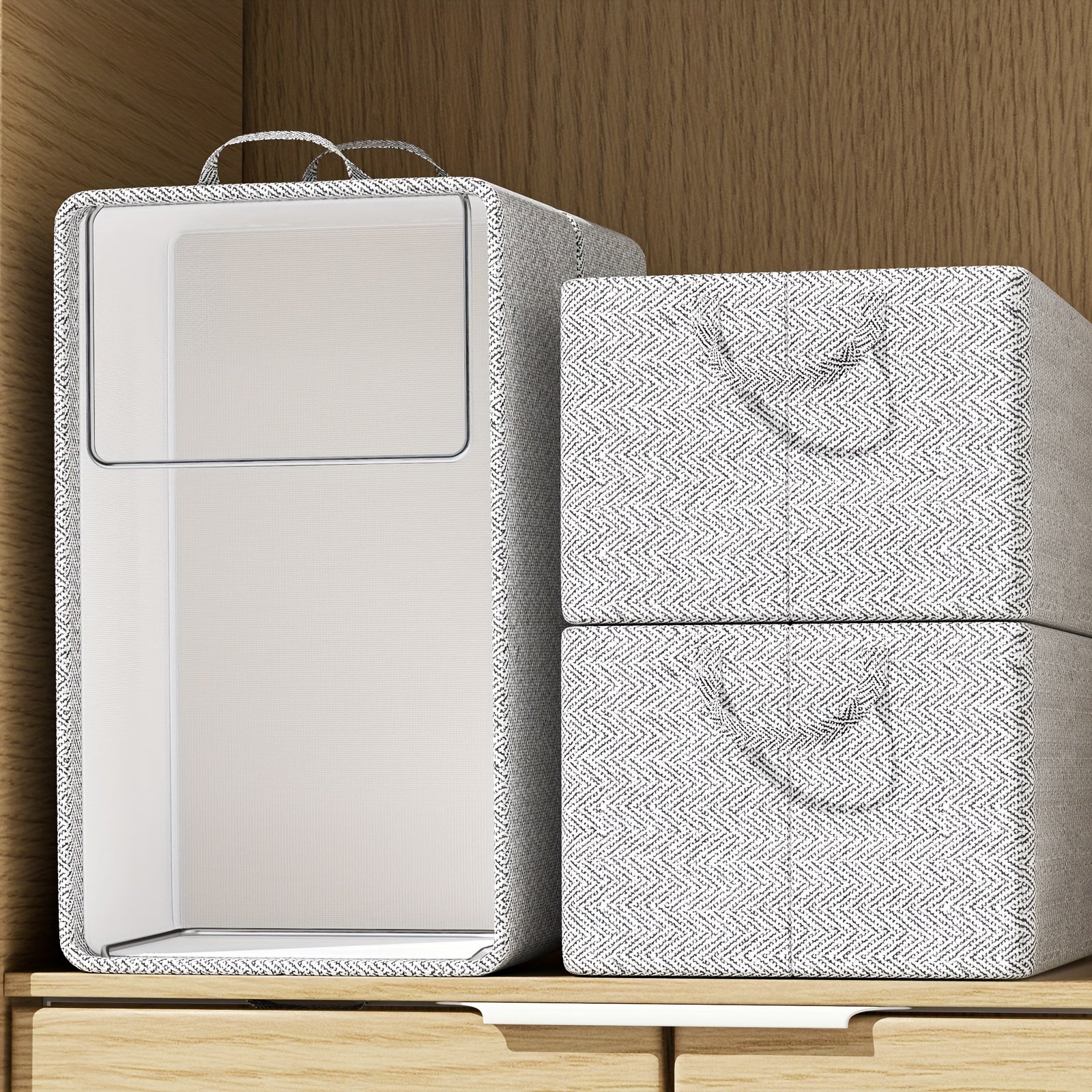 Large Capacity Storage Basket with High Handle Non-woven Fabric Storage Box
