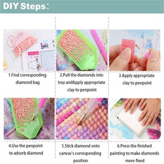 5D Waterfall Landscape Diamond Painting Kit, Full Drill Rhinestone Embroidery