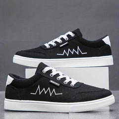 Men's Canvas Lace-up Sneakers with Good Grip