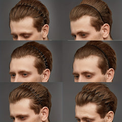 Metal Hair Band For Men Unisex Wavy Spring Headband
