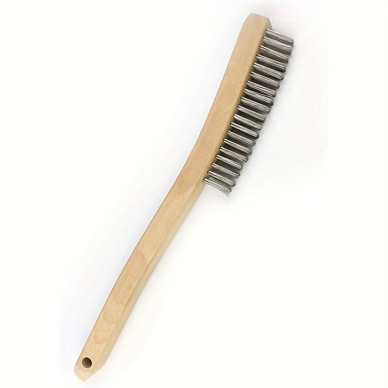 Stainless Steel Wire Scratch Brush for Rust Cleaning with 35" Curved Handle