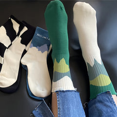 4 Pairs Crew Socks Spring Autumn Outdoor Sports Warm Socks