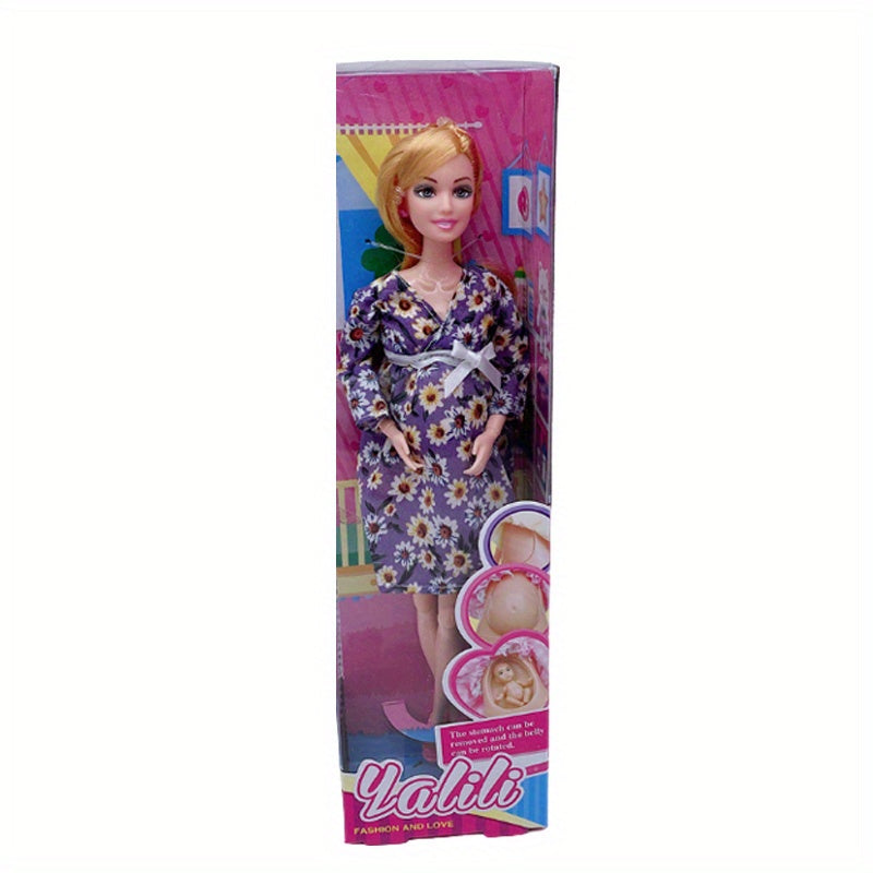 5 Inch Pregnant Doll Giving Birth to Baby Jointed Princess Early Education Toy