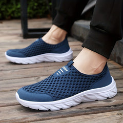 Men's Slip On Sneakers Breathable Hollow Outdoor Walking Shoes