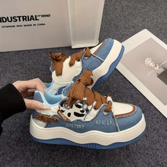 Women's Heart Pattern Platform Skate Shoes