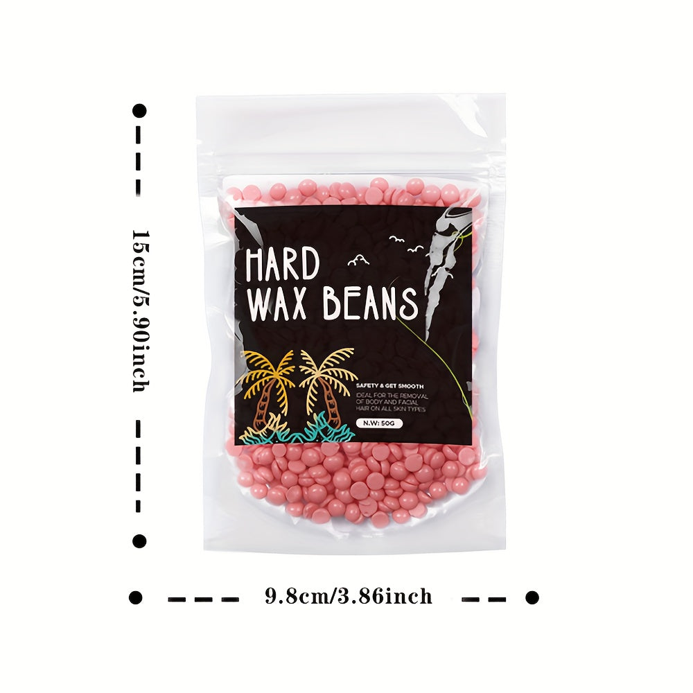 50g Hard Wax Hair Removal Beads - Painless Body Hair Removal Waxing