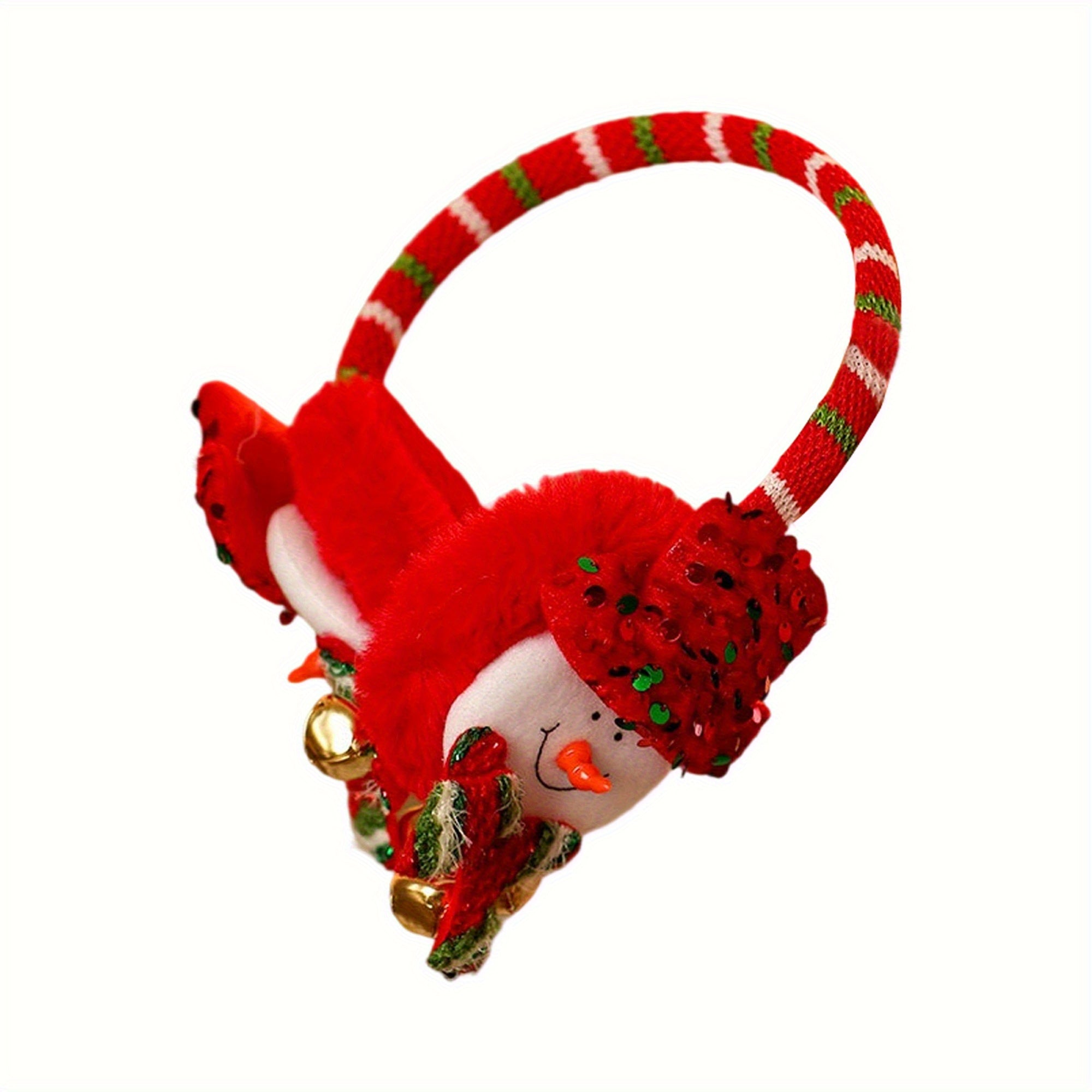 Christmas Earmuffs Adults Santa Snowman Reindeer Golden Bells Ear Warm