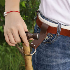 Heavy-Duty Brown Leather Tool Belt with Tool Holder