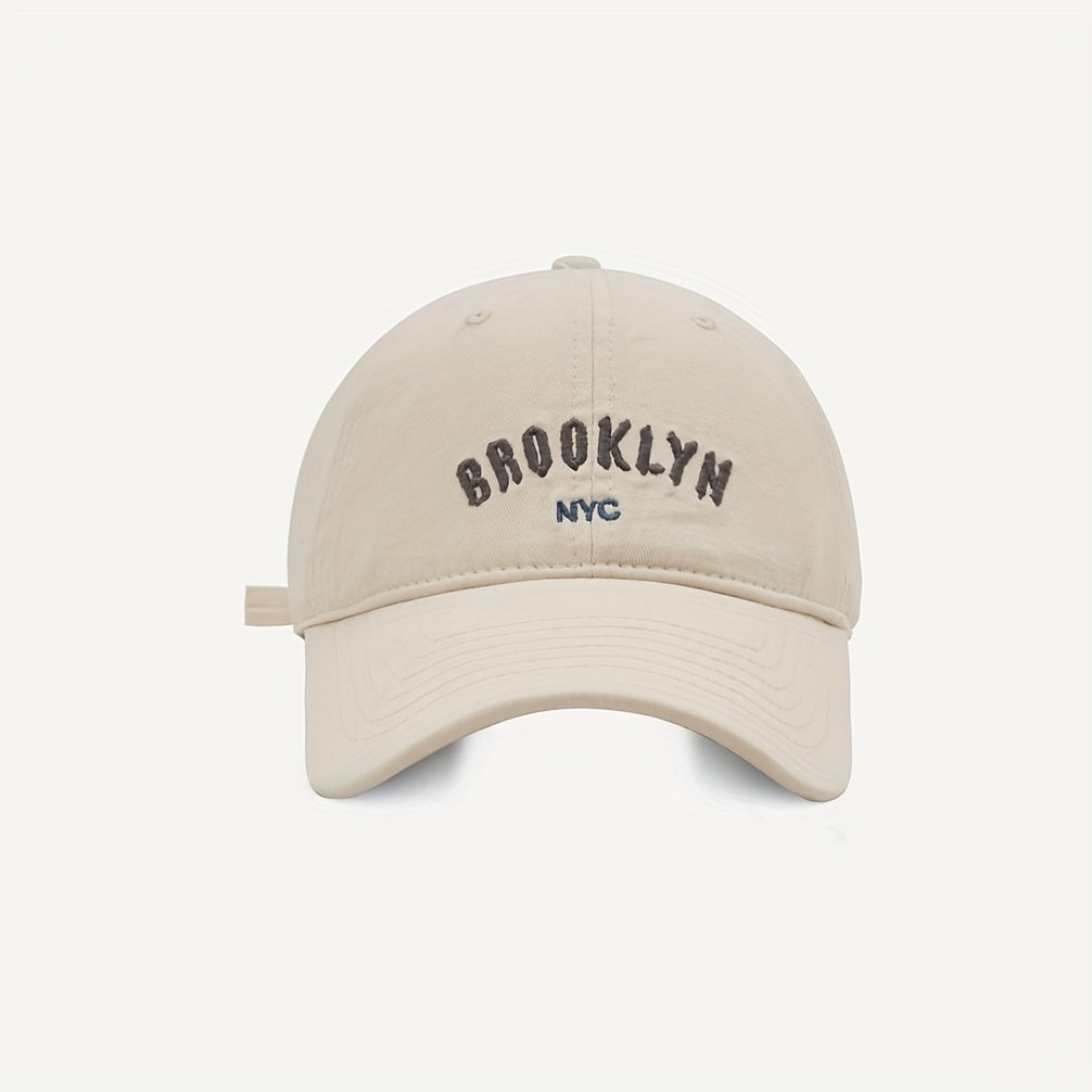 English Letter Embroidery Peaked Cap Cotton Sunshade Hat