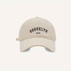 English Letter Embroidery Peaked Cap Cotton Sunshade Hat