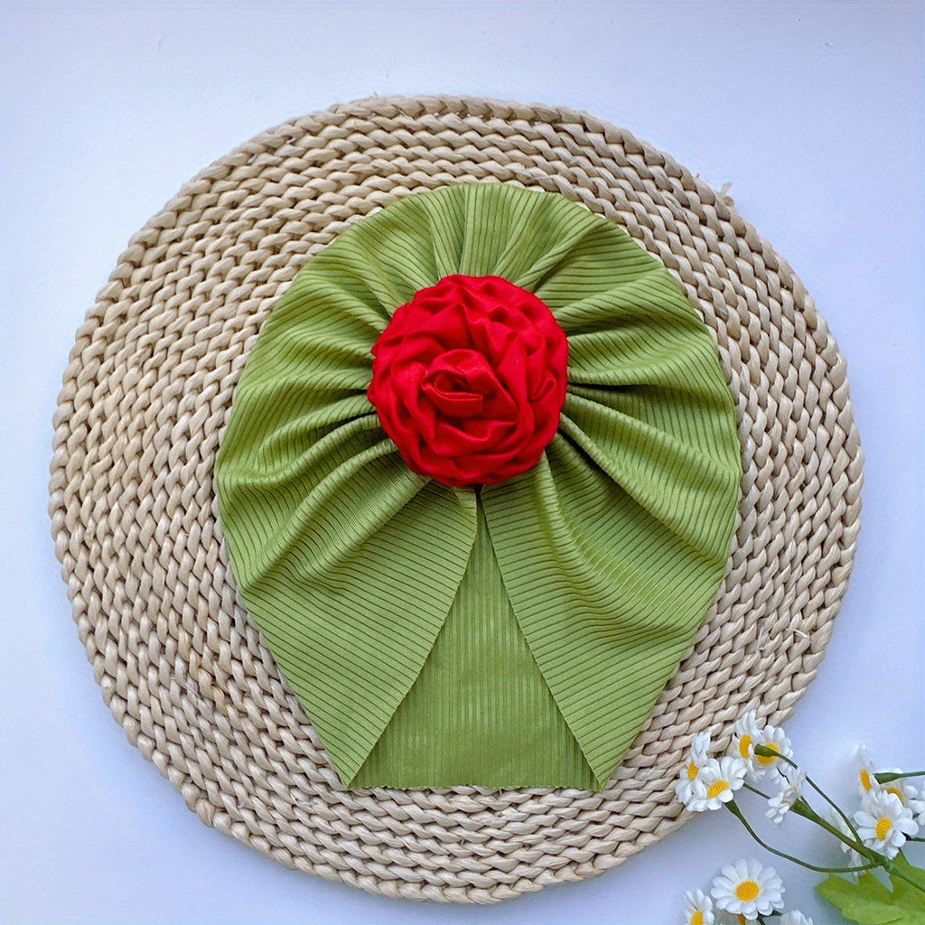 Soft Elastic Strip Flower Baby Hat For Girl