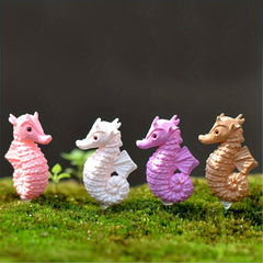 4pcs Dollhouse Bonsai Fairy Garden Seahorse Decor