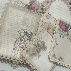 10pcs Retro Lace Journal Decoration Material For Students Teens
