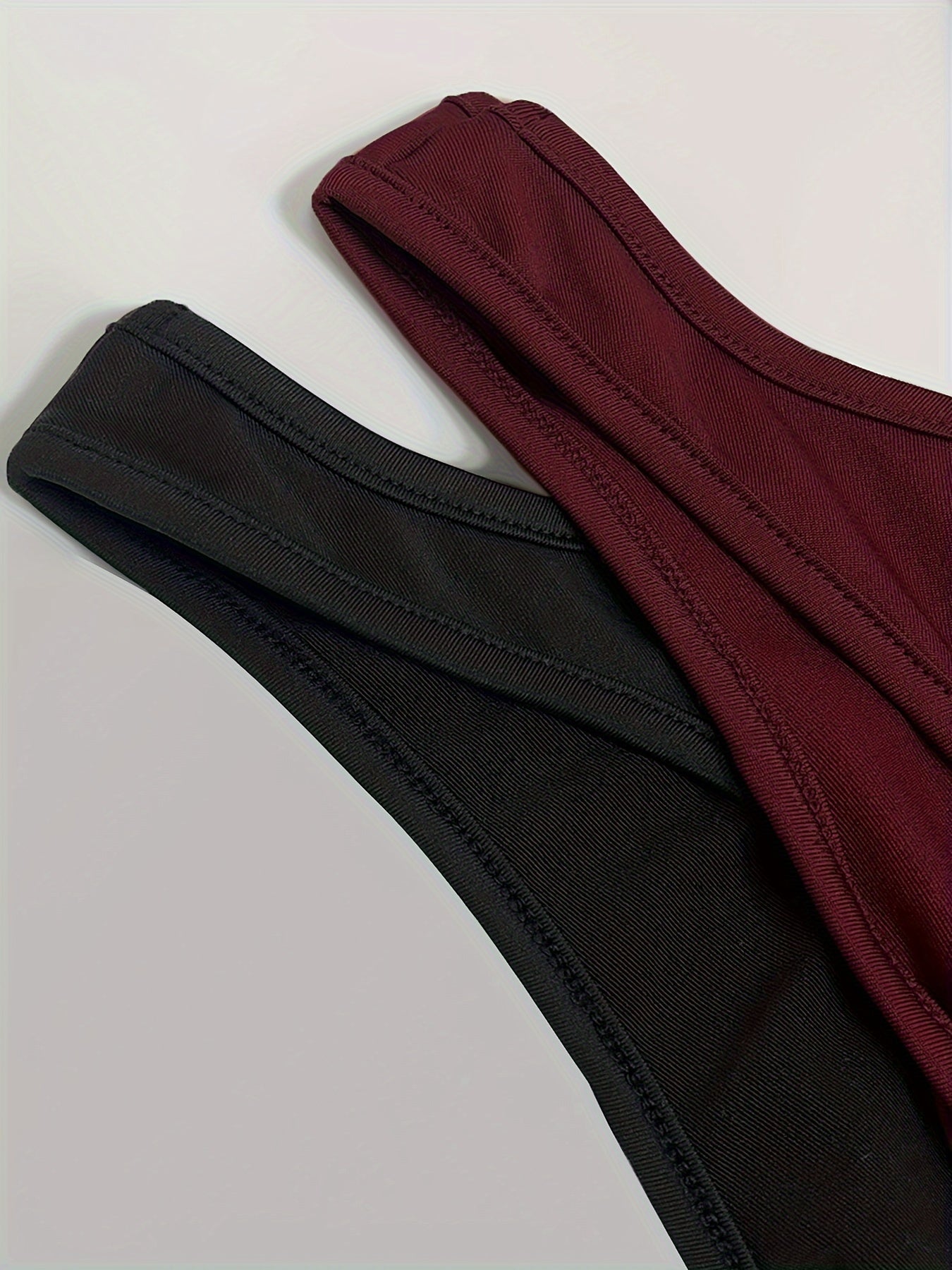 2 Pack Casual Tank Top Set Women's Plus Solid Round Neck Racer Back
