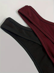 2 Pack Casual Tank Top Set Women's Plus Solid Round Neck Racer Back
