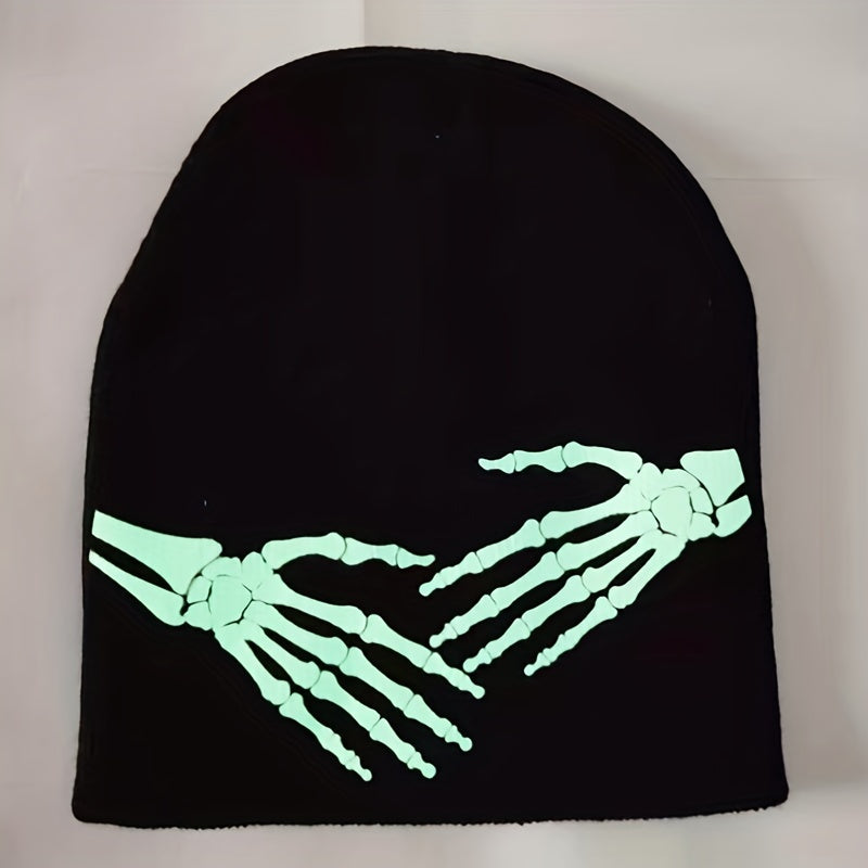 Versatile Sport Knit Beanie Hat with Skull Pattern - Autumn Winter Warm Hat