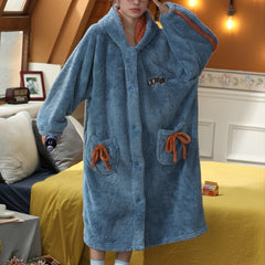 Soft & Thick Fuzzy Hoodie Pajamas Set Women's Loungewear & Sleepwear