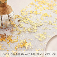 Golden Glitter Mesh Table Runner Roll - Wedding Baby Shower Party Supplies