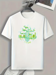 Pattern Print Men's Graphic T-shirt for Summer