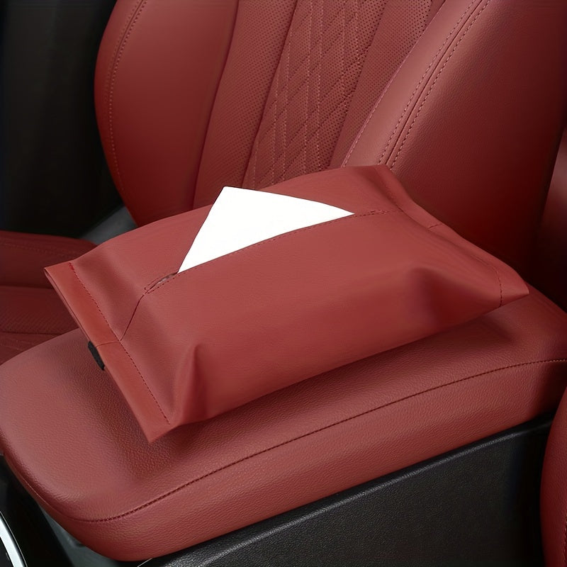 Car Tissue Box Leather Chair Back Draw Paper Bag Hanging Sun Visor Armrest Box