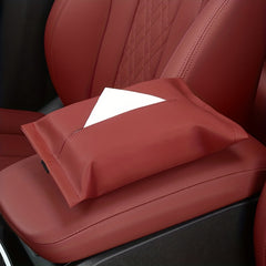 Car Tissue Box Leather Chair Back Draw Paper Bag Hanging Sun Visor Armrest Box