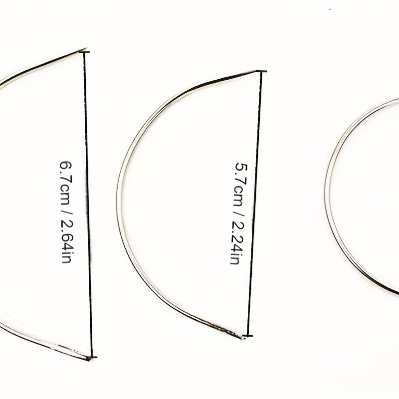 4pcs Silvery Big Eye Hand Sewing Needles For Craft Curved Needle Doll Repair