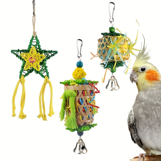 3pcs Bird Toys Parrot Chewing Toy Creative Cockatiel Toys
