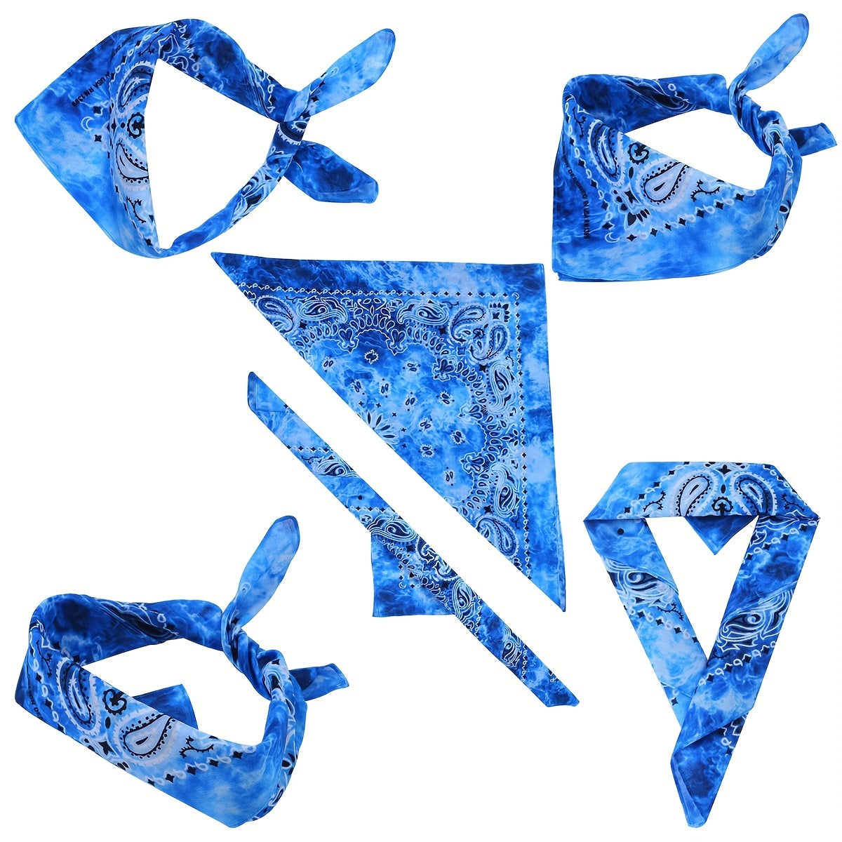 12 Pack Tie Dye Bandana Cotton Bandanas Cowboy Paisley Handkerchiefs