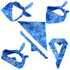 12 Pack Tie Dye Bandana Cotton Bandanas Cowboy Paisley Handkerchiefs
