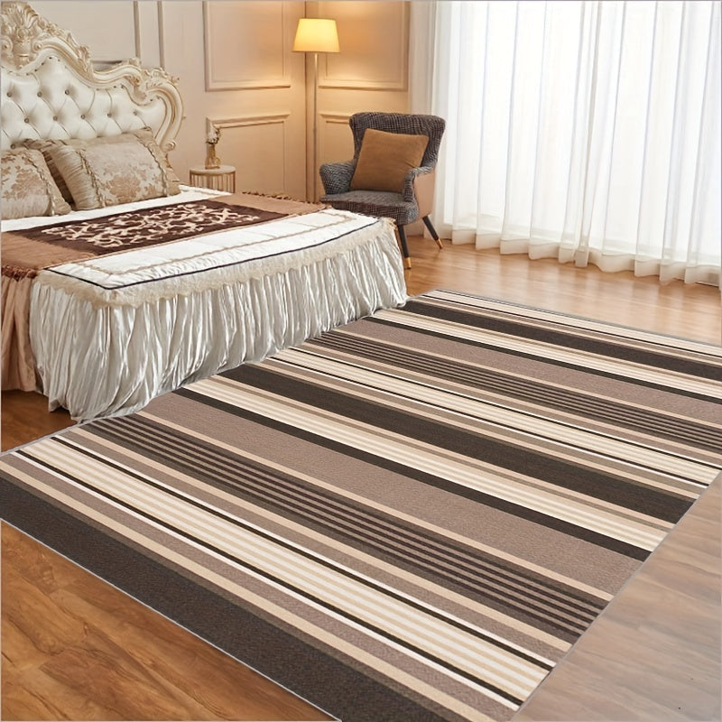 Striped Pattern Area Rug Soft Non Slip Easy to Clean
