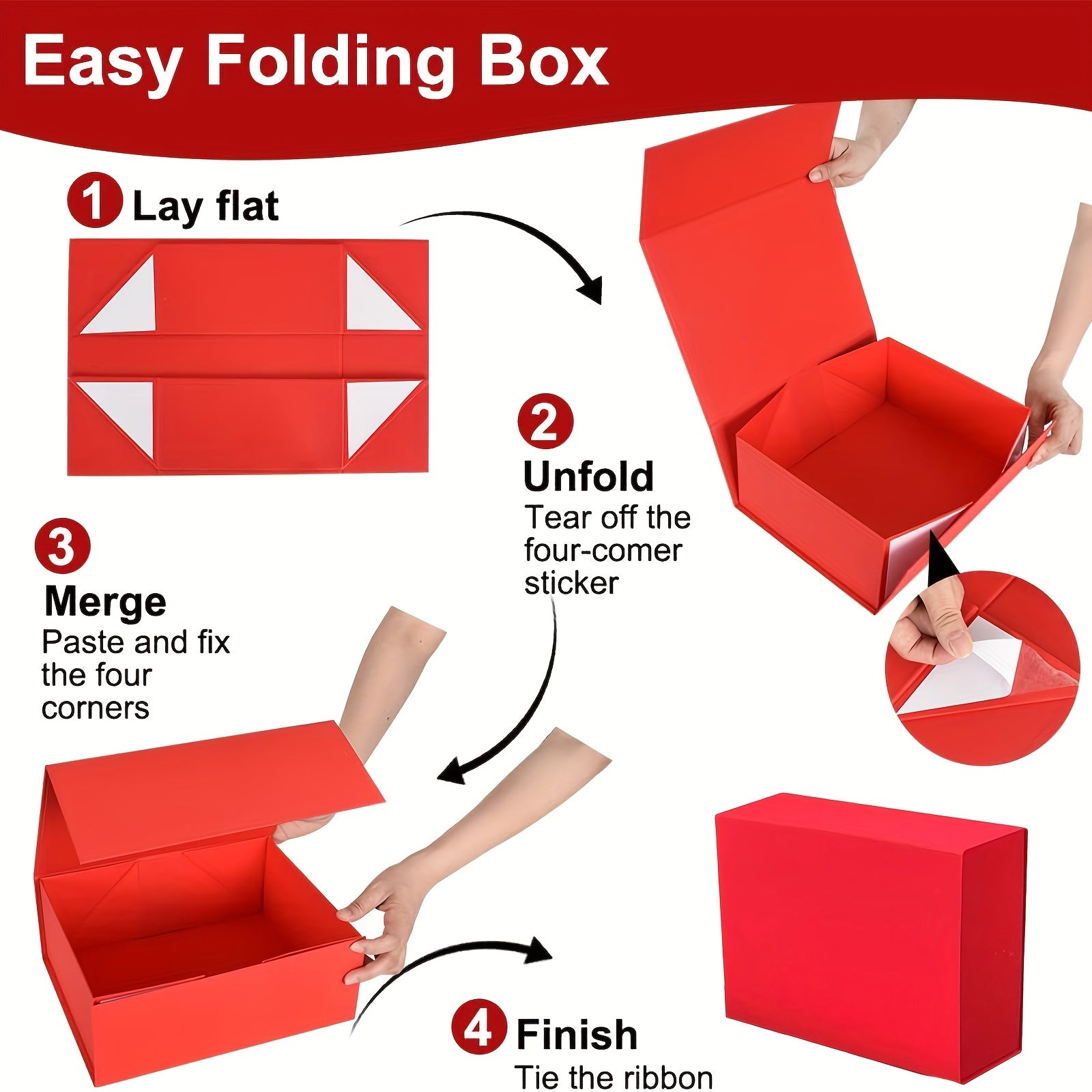 Small Red Magnetic Lid Box for Special Occasions